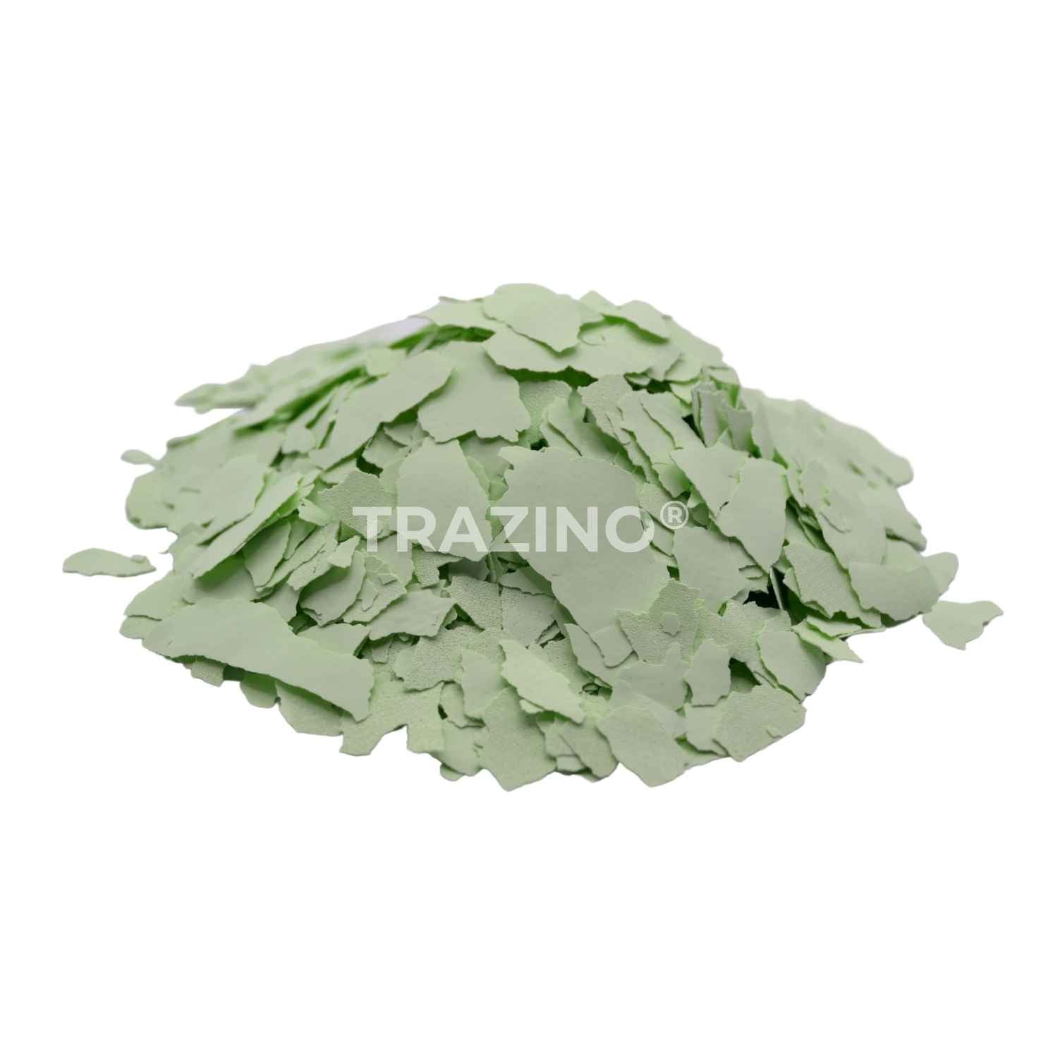 Trazino® Farbchips in Pastellgrün zum Einstreuen für Beschichtungen Trazino® Farbchips in Pastellgrün zum Einstreuen für Beschichtungen